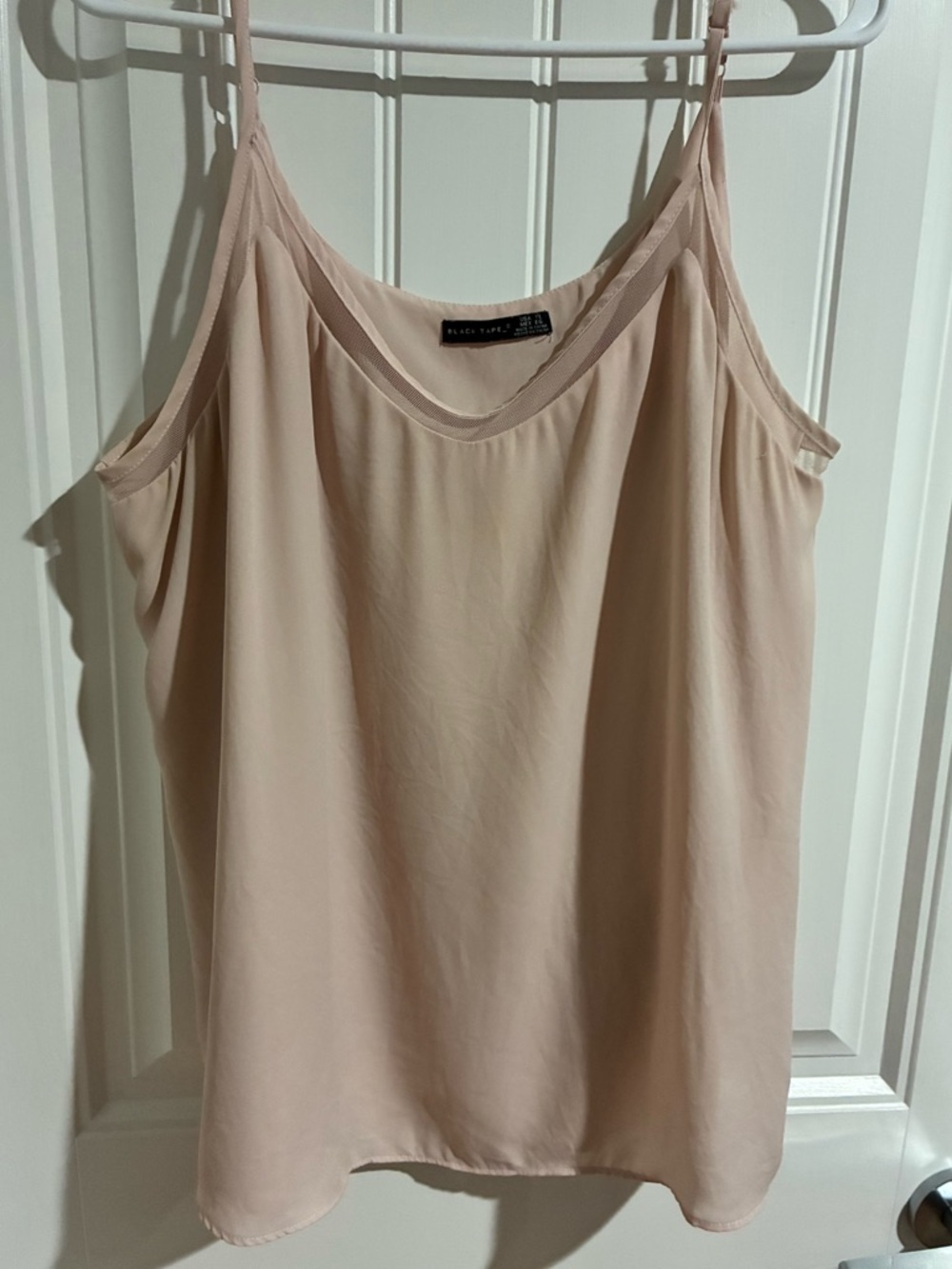 Black Tape_ Blush Pink Silk Cami Top fully lined